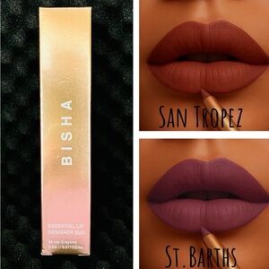 BISHA Essential Lip Crayon Duo - San Tropez & St. Barths NIB